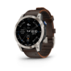 garmin d2 mach 1 amoled 47 mm schwarz / braun lederarmband – aviator smartwatch / lederarmband