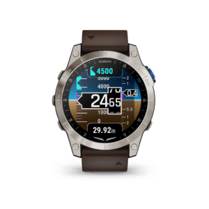 garmin d2 mach 1 amoled 47 mm schwarz / braun lederarmband – aviator smartwatch / lederarmband