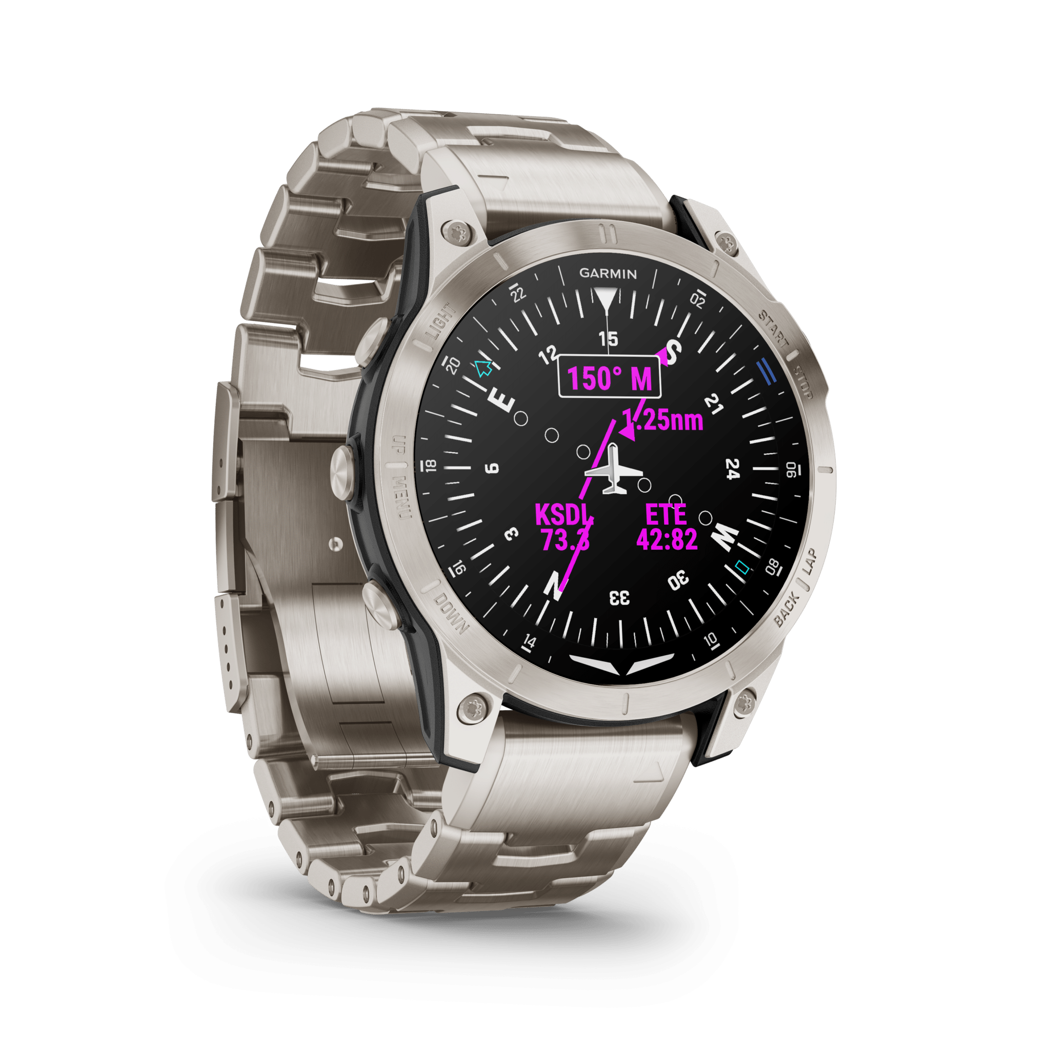 garmin d2 mach 1 amoled 47 mm titan – aviator smartwatch / titanarmband