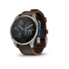 garmin d2 mach 2 amoled 47 mm schwarz / braun lederarmband – aviator smartwatch / lederarmband