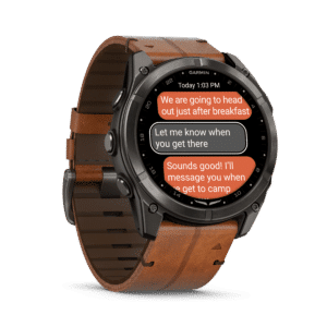 garmin d2 mach 2 pro amoled 51 mm schwarz / braun lederarmband – aviator smartwatch / lederarmband
