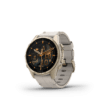 garmin fenix 8 amoled 43 mm nebelgrau / softgold – gps multisport smartwatch / lederarmband