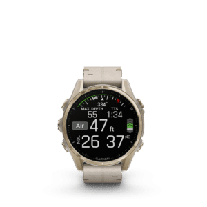 garmin fenix 8 amoled 43 mm nebelgrau / softgold – gps multisport smartwatch / lederarmband