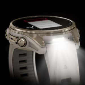 garmin fenix 8 amoled 43 mm nebelgrau / softgold – gps multisport smartwatch / silikonarmband