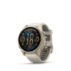 garmin fenix 8 amoled 43 mm nebelgrau / softgold – gps multisport smartwatch / silikonarmband