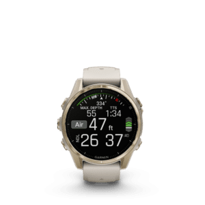 garmin fenix 8 amoled 43 mm nebelgrau / softgold – gps multisport smartwatch / silikonarmband