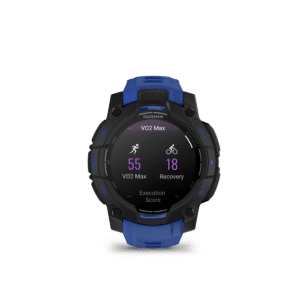 garmin instinct 3 amoled 45 mm schwarz/bolt blue – limited edition / multisport & outdoor / silikonarmband