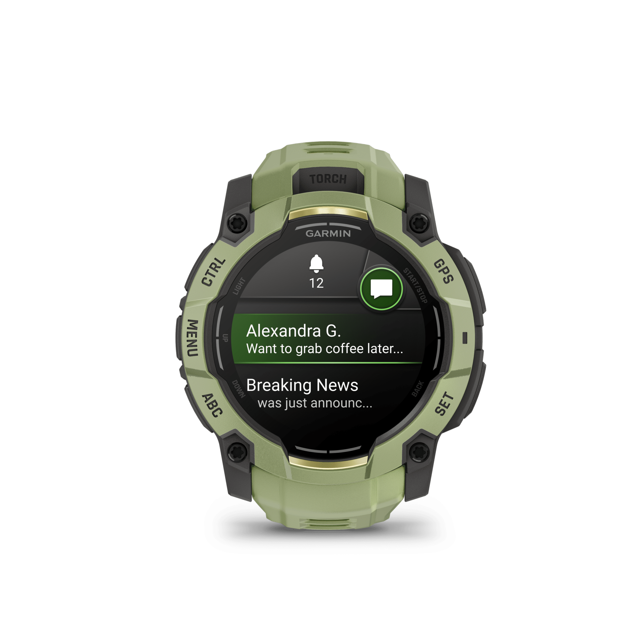 garmin instinct 3 amoled 50 mm kieselgrau / farngrün – limited edition gps outdoor smartwatch / silikonarmband