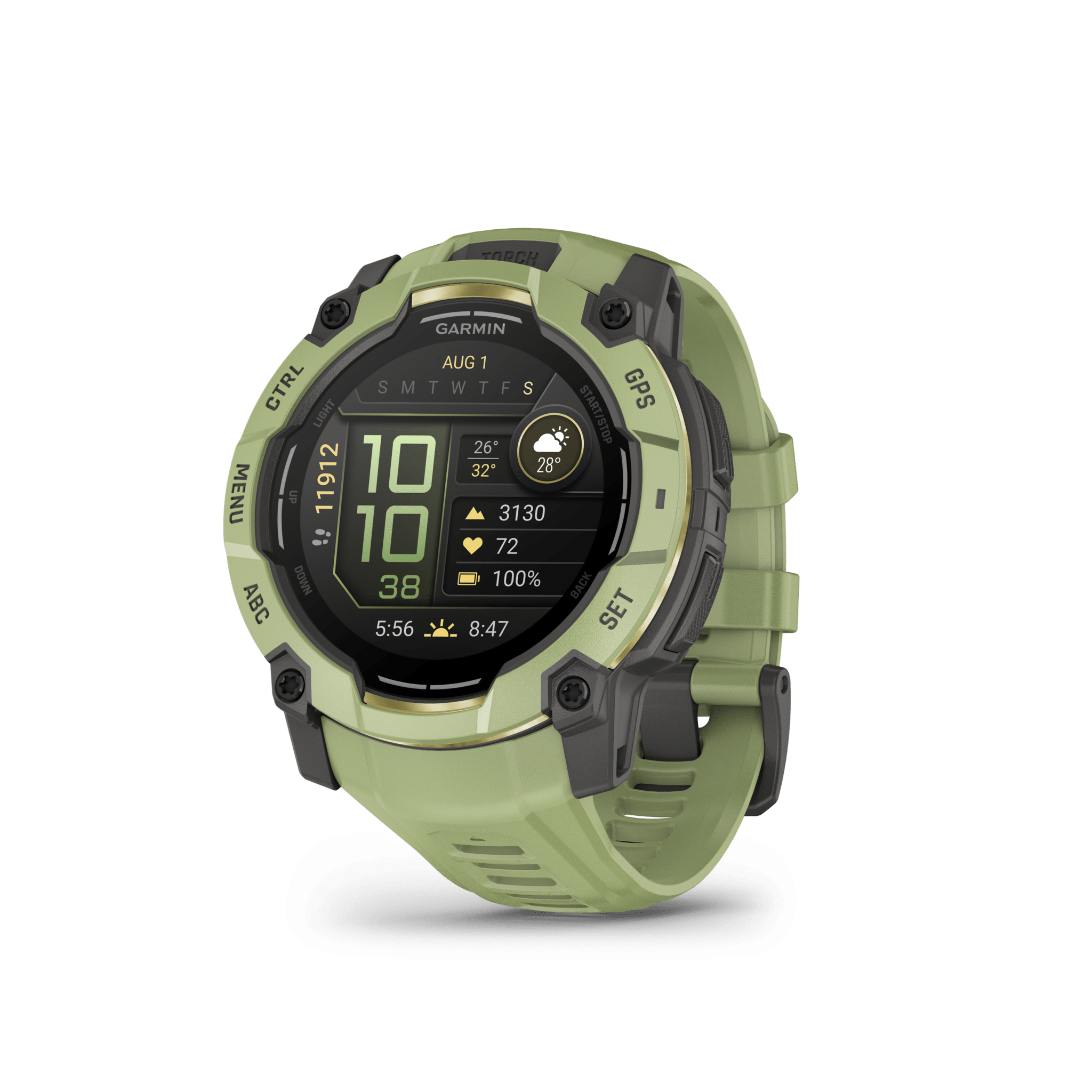garmin instinct 3 amoled 50 mm kieselgrau / farngrün – limited edition gps outdoor smartwatch / silikonarmband