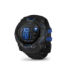 garmin instinct 3 amoled 50 mm schwarz / bolt blue – limited edition gps outdoor smartwatch / silikonarmband