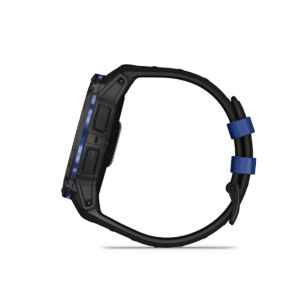 garmin instinct 3 amoled 50 mm schwarz / bolt blue – limited edition gps outdoor smartwatch / silikonarmband