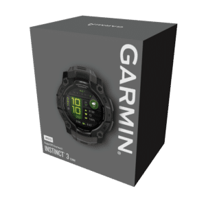 garmin instinct 3 amoled 50 mm schwarz / kohle – gps outdoor smartwatch / silikonarmband