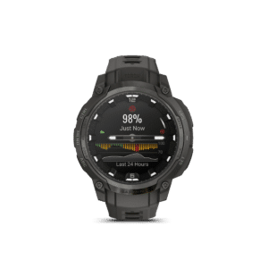 garmin instinct crossover amoled 45 mm anthrazitgrau – hybrid gps outdoor smartwatch / silikonarmband