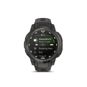 Garmin Instinct Crossover AMOLED 45 mm Anthrazitgrau – Hybrid-GPS-Outdoor-Smartwatch / Silikonarmband