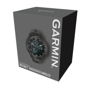 garmin instinct crossover amoled 45 mm anthrazitgrau – hybrid gps outdoor smartwatch / silikonarmband
