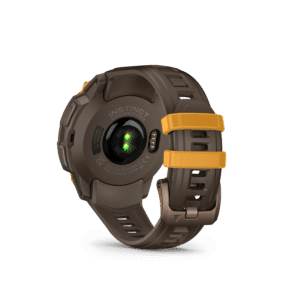 garmin instinct crossover amoled 45 mm bronze / sunburst – hybrid gps outdoor smartwatch / silikonarmband