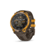 garmin instinct crossover amoled 45 mm bronze / sunburst – hybrid gps outdoor smartwatch / silikonarmband