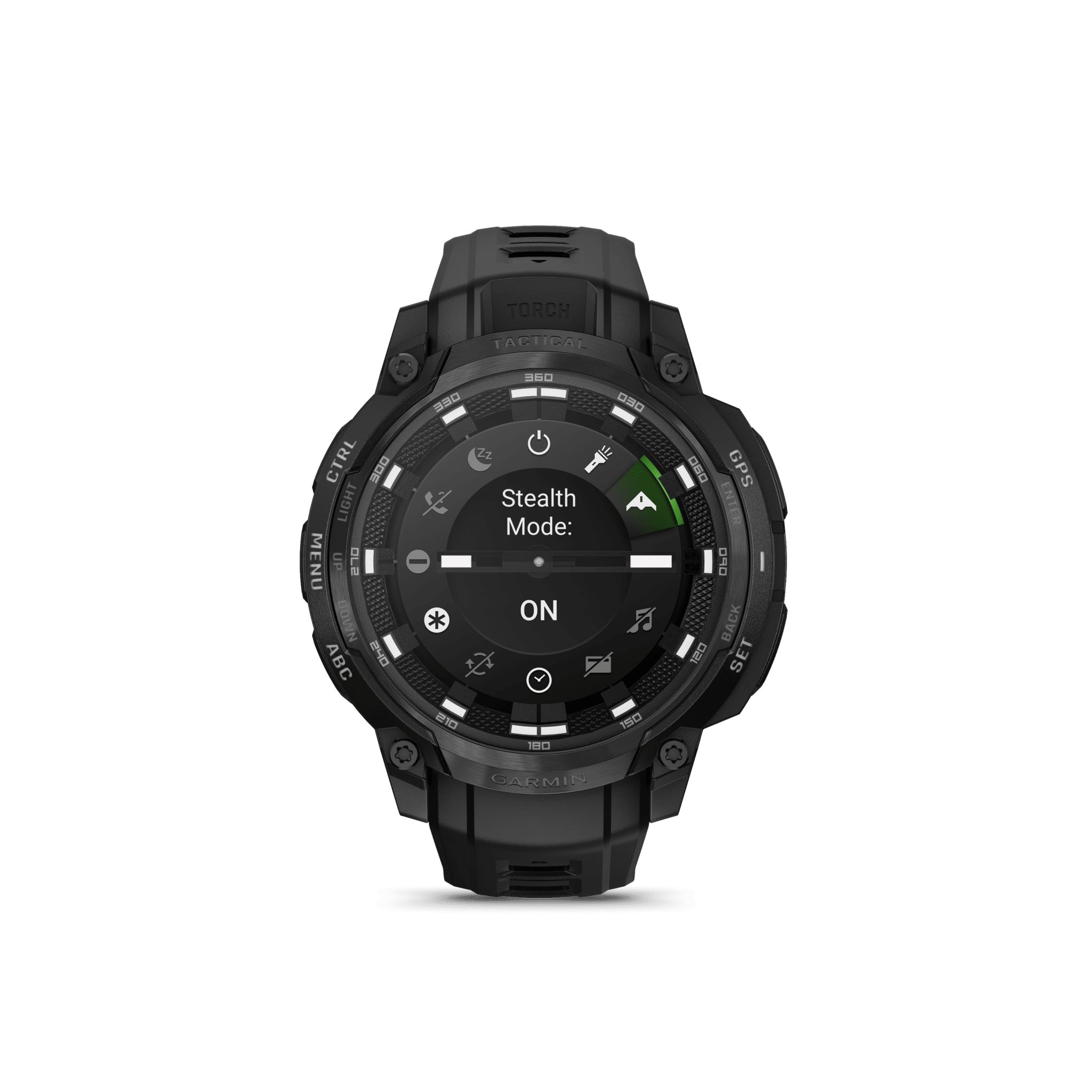 garmin instinct crossover amoled 45 mm tactical edition schwarz – hybrid gps outdoor smartwatch / silikonarmband
