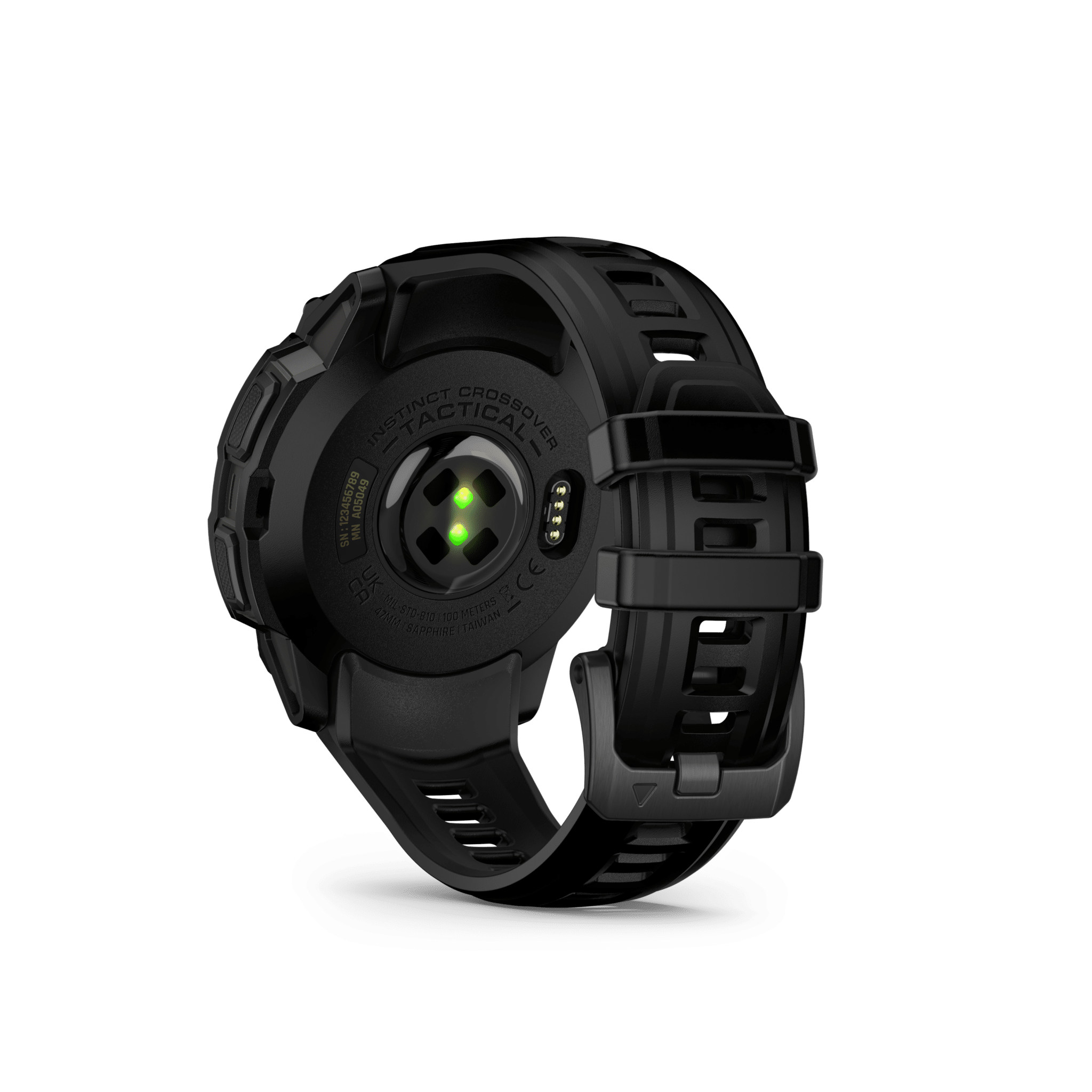 garmin instinct crossover amoled 45 mm tactical edition schwarz – hybrid gps outdoor smartwatch / silikonarmband