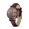 garmin lily 2 classic 35 mm maulbeere / dunkelbronze – fitness smartwatch / lederarmband