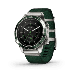 garmin marq golfer (gen 2) amoled 46 mm grün – tool watch / titan & nylonarmband