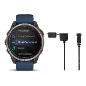 garmin quatix 8 amoled 47 mm blau – maritim & wassersport