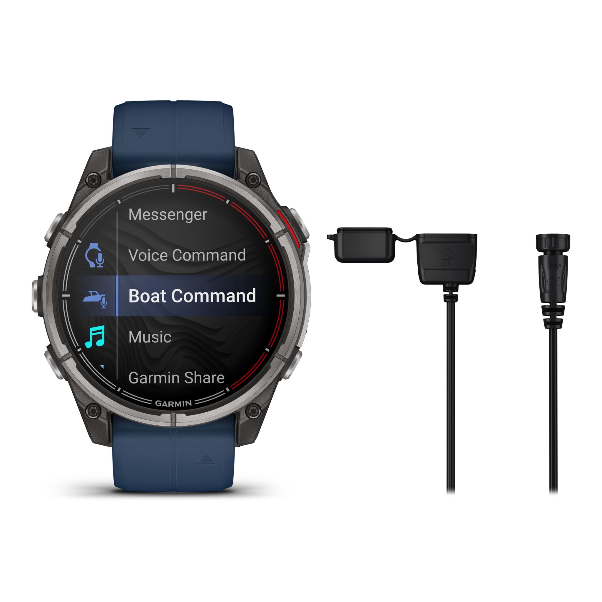 garmin quatix 8 amoled 47 mm blau – maritim & wassersport