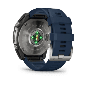 garmin quatix 8 amoled 51 mm saphir titan – gps marine smartwatch / silikonarmband