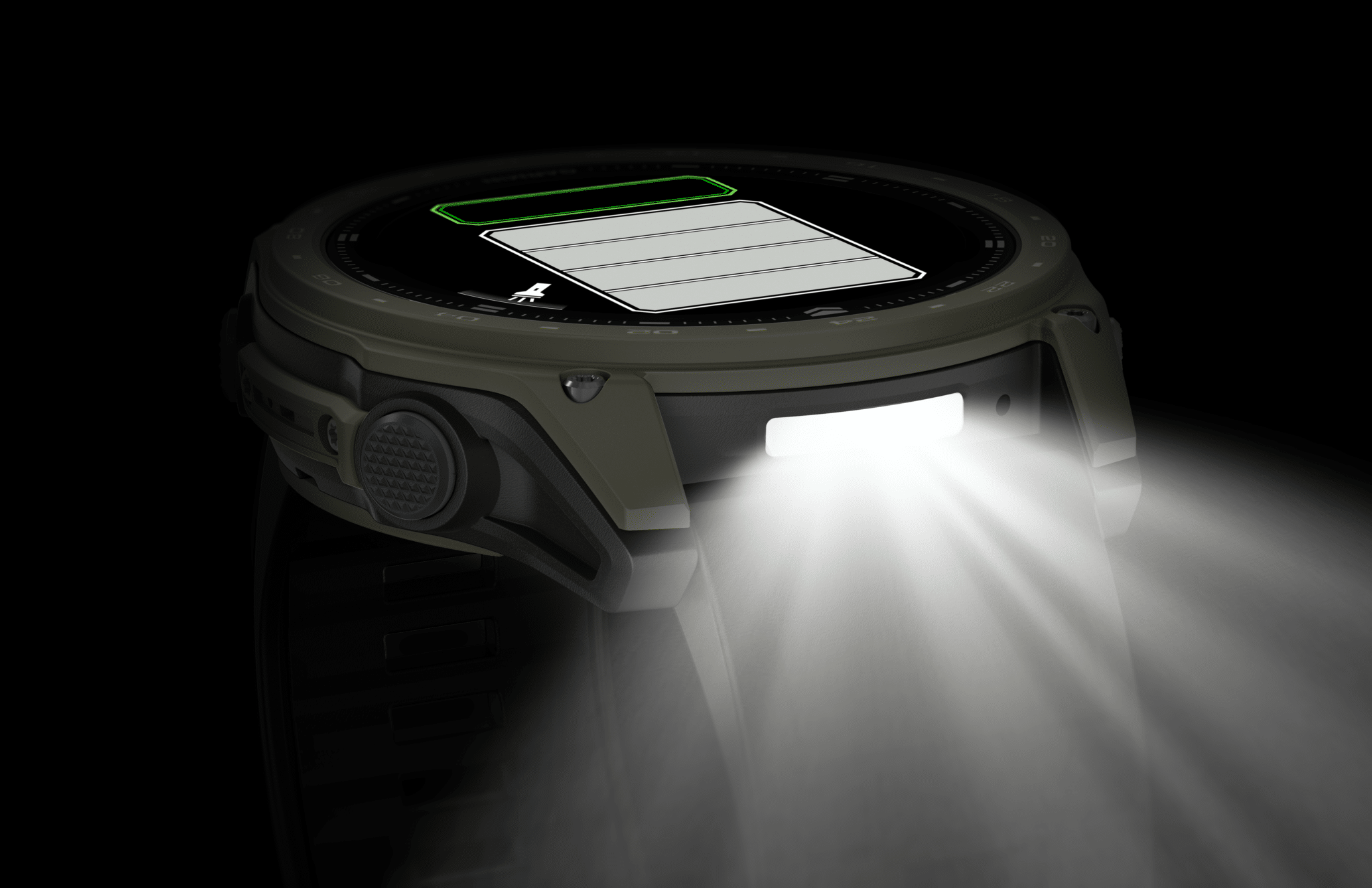garmin tactix 8 amoled 51 mm olivgrün cerakote – taktische gps smartwatch / silikonarmband
