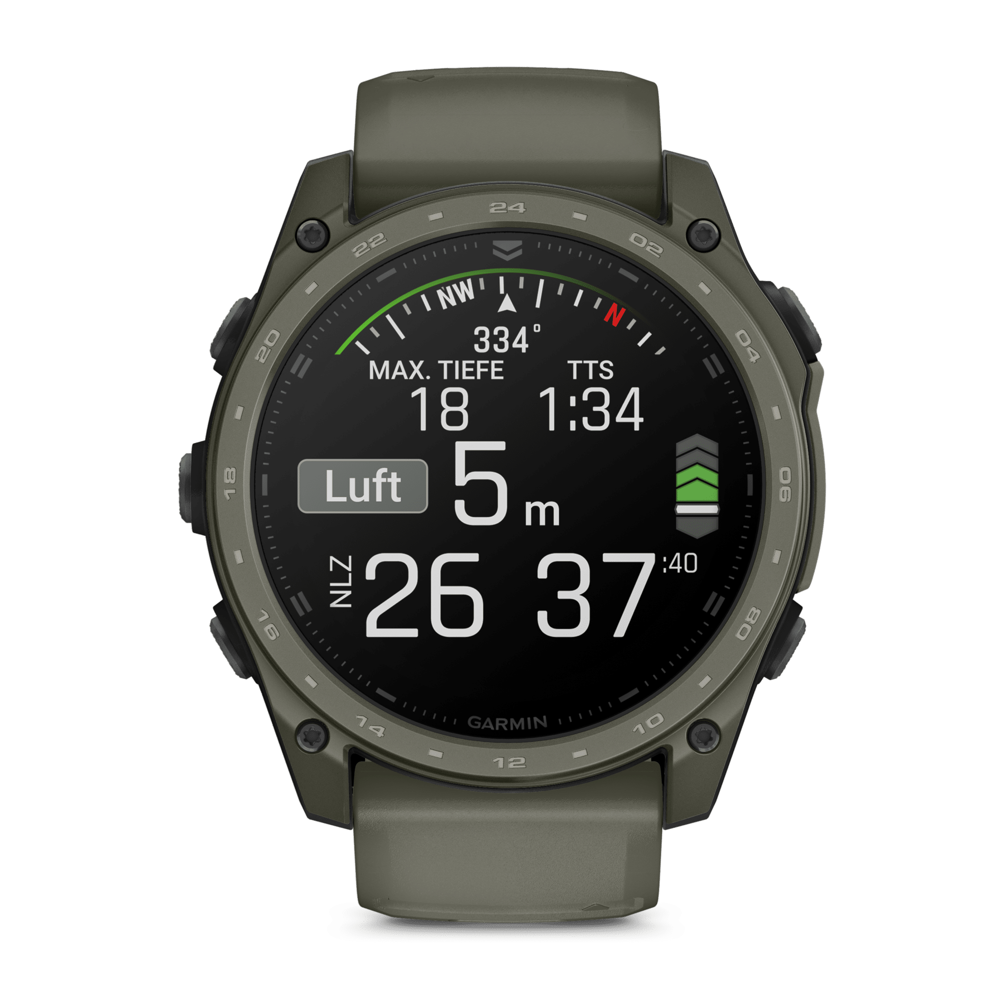 garmin tactix 8 amoled 51 mm olivgrün cerakote – taktische gps smartwatch / silikonarmband
