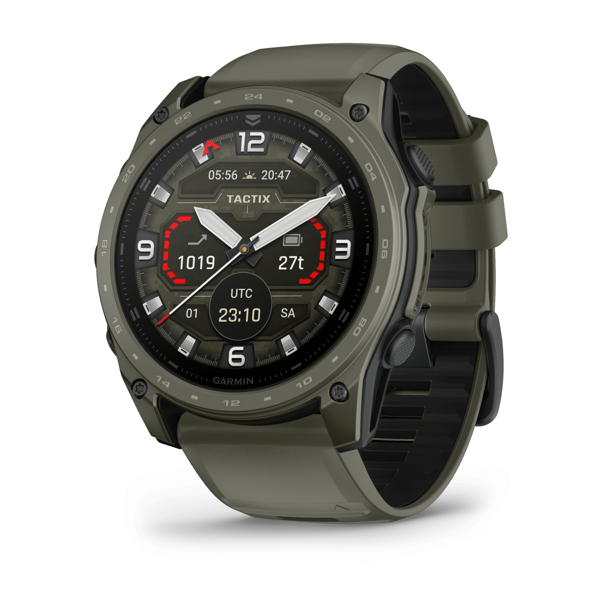 garmin tactix 8 amoled 51 mm olivgrün cerakote – taktische gps smartwatch / silikonarmband