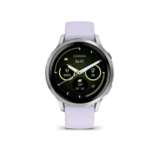 garmin venu 4 amoled 41 mm silber / lavendelblau – gps fitness smartwatch / silikonarmband