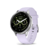 garmin venu 4 amoled 41 mm silber / lavendelblau – gps fitness smartwatch / silikonarmband