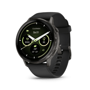 garmin venu 4 amoled 45 mm schwarz / schiefergrau – gps fitness smartwatch / silikonarmband