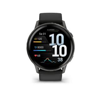 garmin venu 4 amoled 45 mm schwarz / schiefergrau – gps fitness smartwatch / silikonarmband