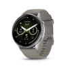 garmin venu 4 amoled 45 mm schwarz / silber – gps fitness smartwatch / silikonarmband