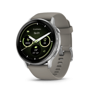 Garmin Venu 4 AMOLED 45 mm Schwarz / Silber – GPS-Fitness-Smartwatch / Silikonarmband