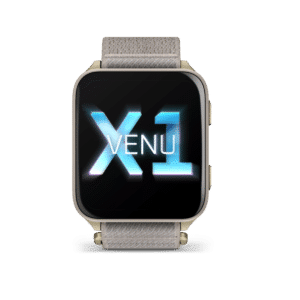 garmin venu x1 45 mm softgold / french gray – gps fitness smartwatch / nylonarmband