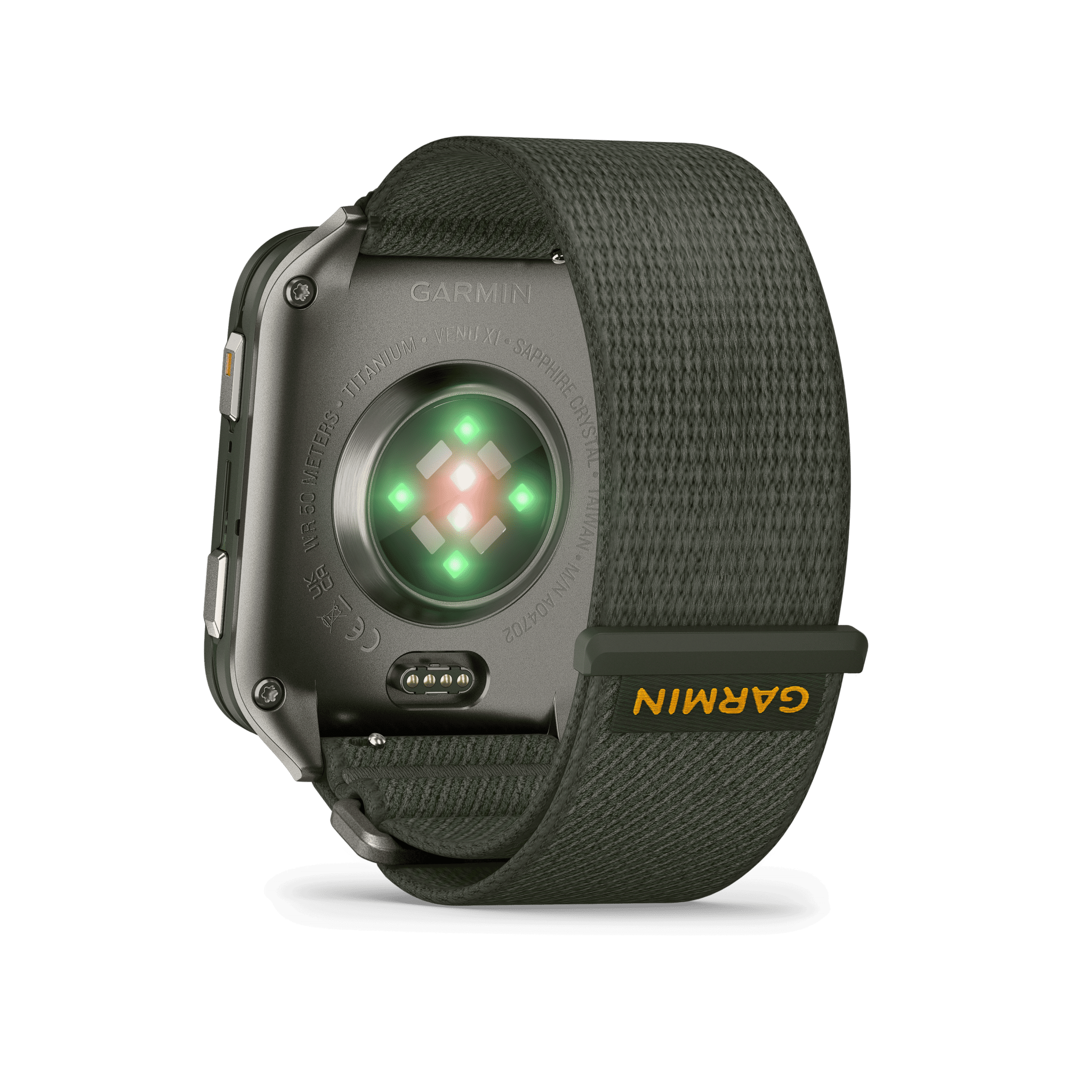 garmin venu x1 amoled 45 mm moosgrün – gps fitness smartwatch / nylonarmband