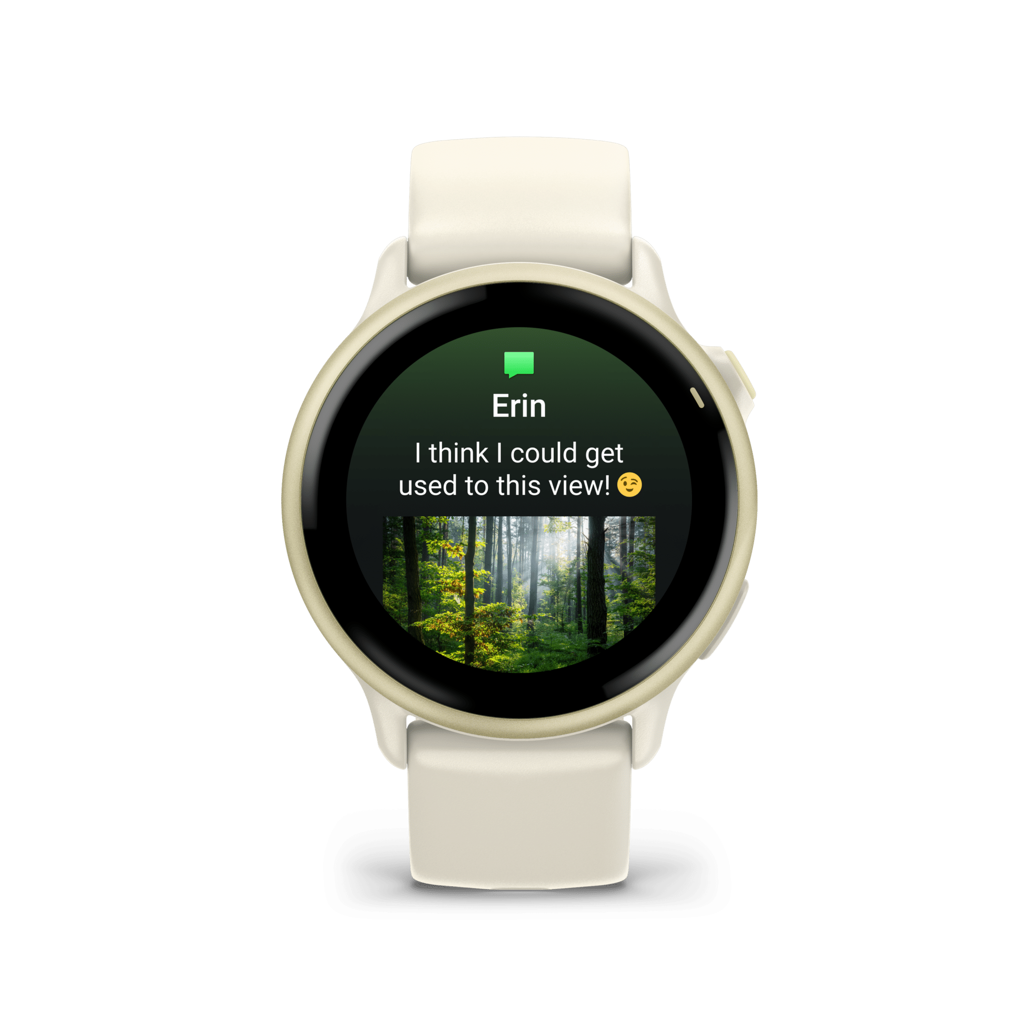 garmin vivoactive 6 amoled 42 mm bone / lunargold – gps fitness smartwatch / silikonarmband
