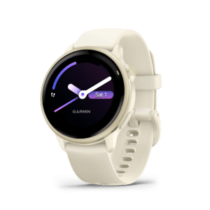 garmin vivoactive 6 amoled 42 mm bone / lunargold – gps fitness smartwatch / silikonarmband