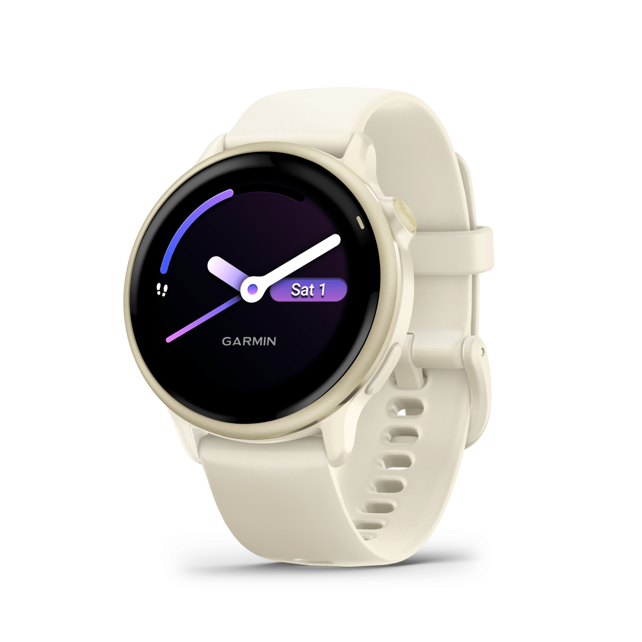 garmin vivoactive 6 amoled 42 mm bone / lunargold – gps fitness smartwatch / silikonarmband
