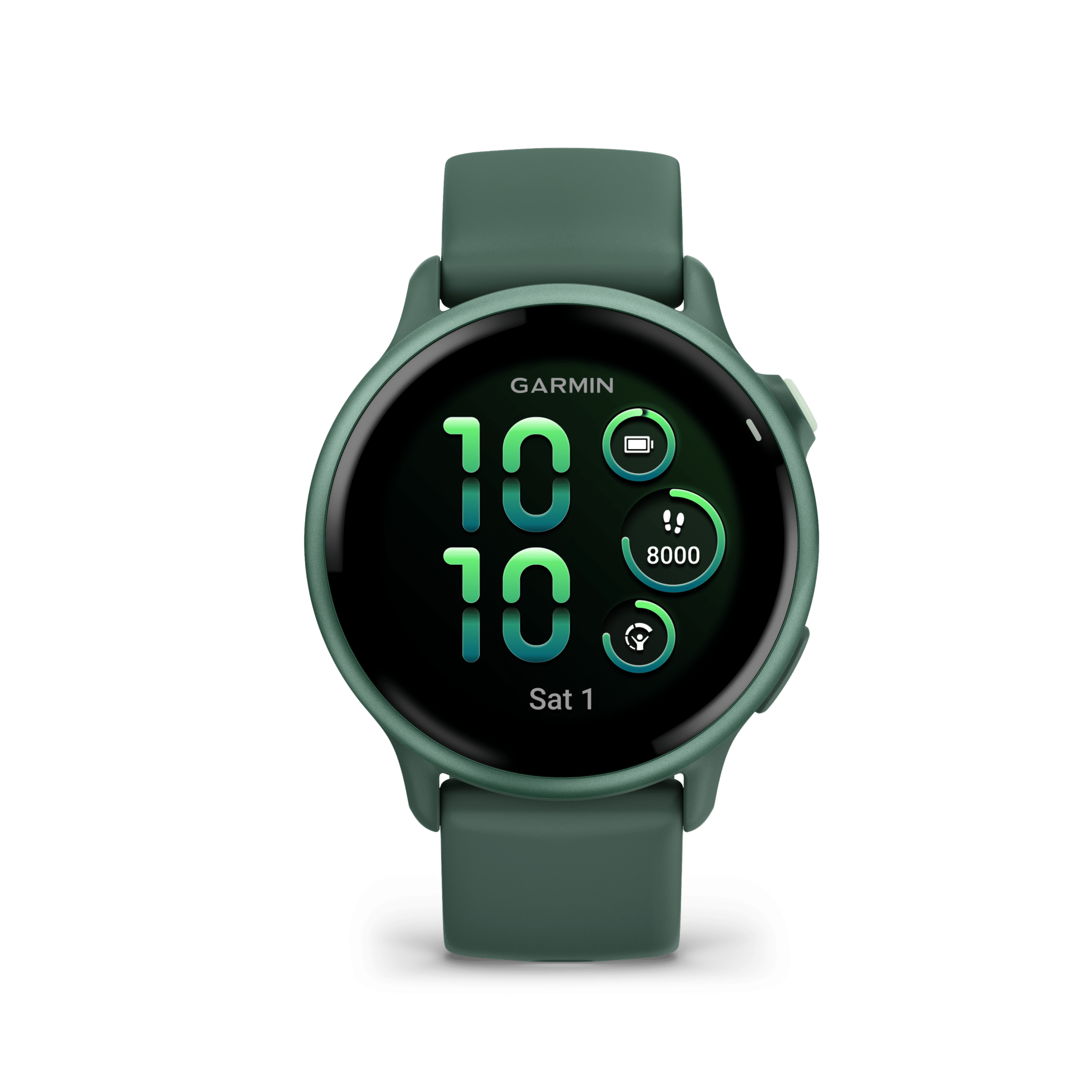 garmin vivoactive 6 amoled 42 mm jaspisgrün – gps fitness smartwatch / silikonarmband