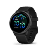 garmin vívoactive 6 amoled 42 mm schwarz / schiefergrau – gps fitness smartwatch / silikonarmband