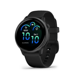 garmin vívoactive 6 amoled 42 mm schwarz / schiefergrau – gps fitness smartwatch / silikonarmband
