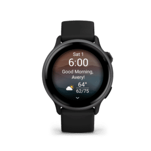 garmin vívoactive 6 amoled 42 mm schwarz / schiefergrau – gps fitness smartwatch / silikonarmband