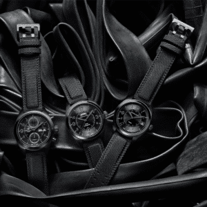 hamilton khaki field auto chrono full black 42 mm – herren automatikuhr / textil lederarmband