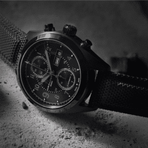 hamilton khaki field auto chrono full black 42 mm – herren automatikuhr / textil lederarmband