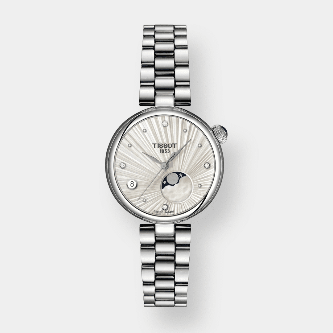 tissot desir moonphase quarz silber 29.5mm diamanten