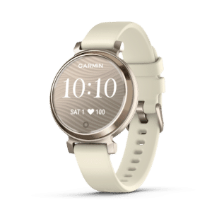 Titel Garmin Lily 2 35 mm Kokosnuss / Cremegold – Fitness-Smartwatch / Silikonarmband